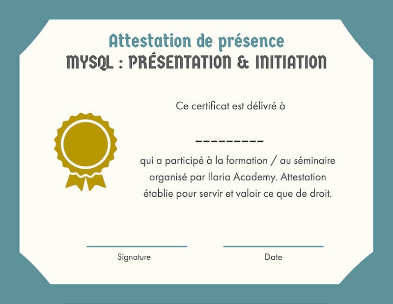 Attestation - MySQL _ Presentation Initiation