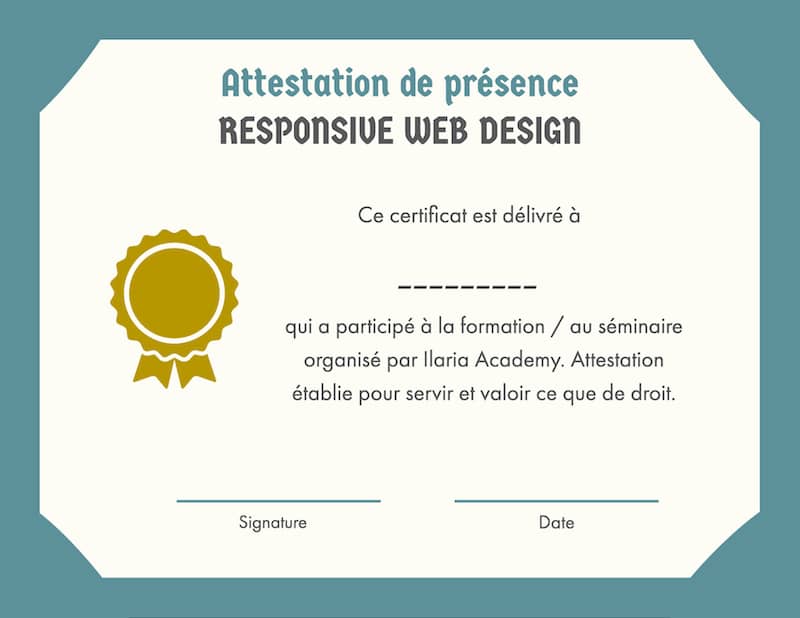 Attestation - Responsive Web Design _ Initiation